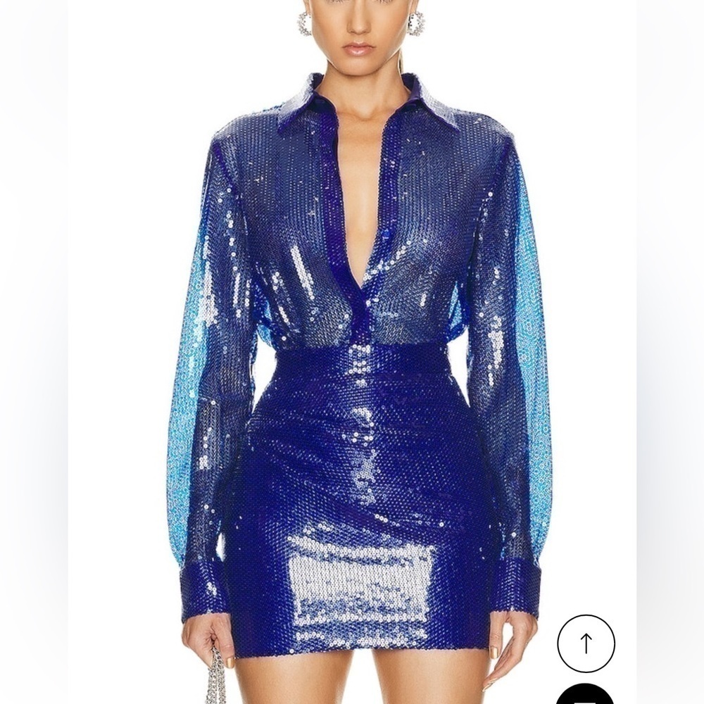 Alex Perry Sequin Fitted Shirt - Picture 2 of 5